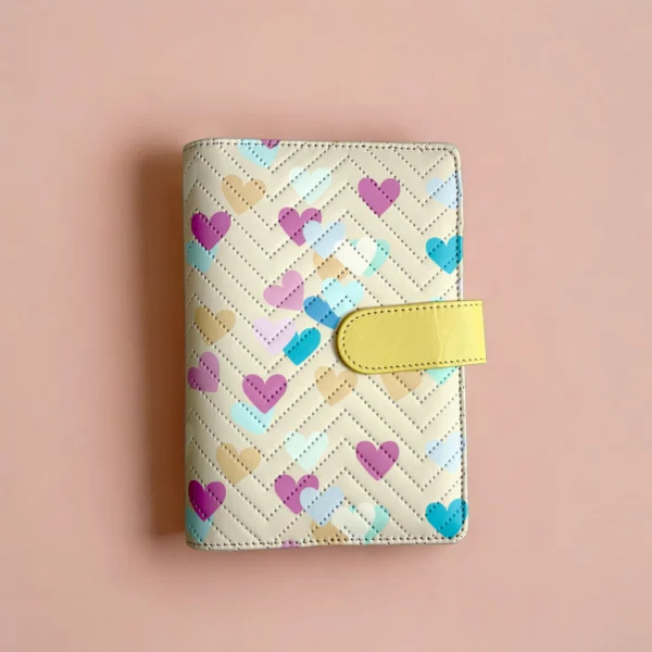 10-2 Pastelowy organizer budżetowy A6 w serduszka – żółty